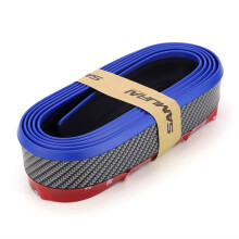 (blue)Car Front Lip Bumper Guard Rubber Strip Universal Splitters Anti-Scratch Protector Side Skirt Trim 55mm