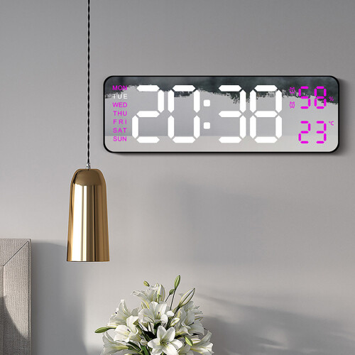 (orange)Multi-function LED Digital Clock with Large Display, Modern Design, Wall Mountable or Tabletop 2