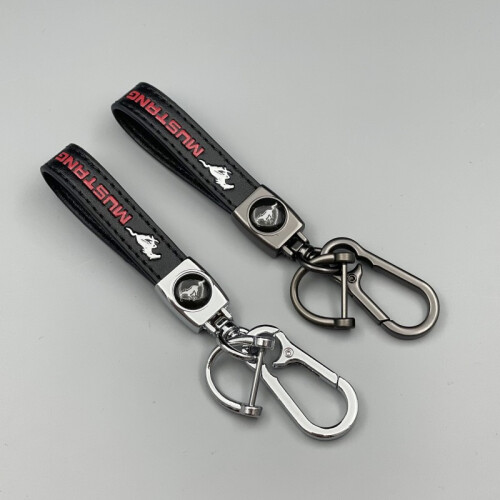 (Lexus, silver hardware) Genuine Leather Car Keychain with Logo Anti-Loss Key Ring for Multiple Car Models 2