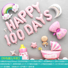 (4)Baby 100 Days Decoration Kit Aluminum Foil Balloons Backdrop Set for Birthday Party Air Pump