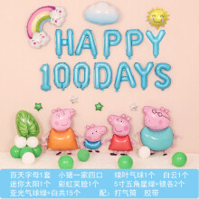 (3)Baby 100 Days Decoration Kit Aluminum Foil Balloons Backdrop Set for Birthday Party Air Pump
