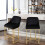 Living And Home (Black) Set of 2 Upholstered Bar Stools 1