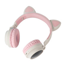 Cat Ear Headset Wireless Bluetooth Illuminated Comfortable Gaming Headphones with Adjustable Headband