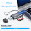 (Grey) SD Card Reader, Dual Connector USB C Card Reader USB 3.0 Memory Card Adapter - Supports SD/SDXC/Micro SD/Micro SDXC/SDHC/MMC/RS-MMC 2