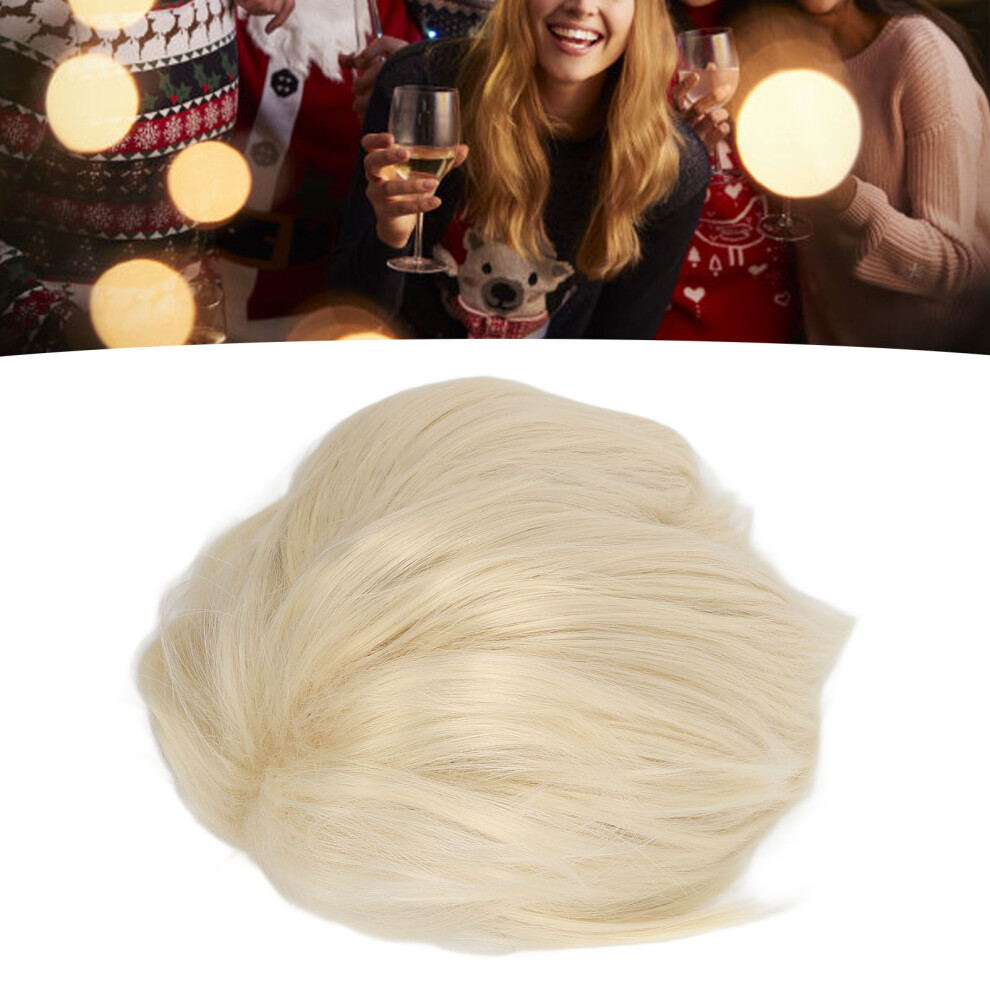Unisex Men Short Blonde Wig Synthetic Secure Fit Fluffy Heat Resistant Costume Blonde Wig For Halloween Cosplay
