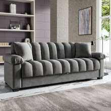 Grey Channel Sleeper Sofa Bed