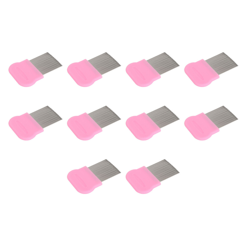 10Pcs Lice Comb Fine Teeth Ergonomic Handle Stainless Steel Head Lice Nit Comb for Home Travel