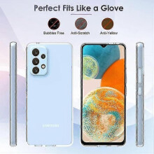Galaxy A23 5g Case + 2x Glass Transparent Silicone Cover Clear Tempered Glass - XY