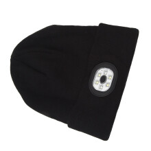 LED Knitted Hat Multifunctional Warm High Brightness Outdoor Sports LED Hat with Light for Night Running Riding Black