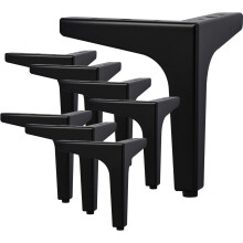 (15cm, Black) 5 inch Metal Furniture Legs, Set of 4 Modern Iron Diamond Triangle Furniture Feet DIY Replacement Walnut for Cabinet Cupboard Sofa Couch Chair