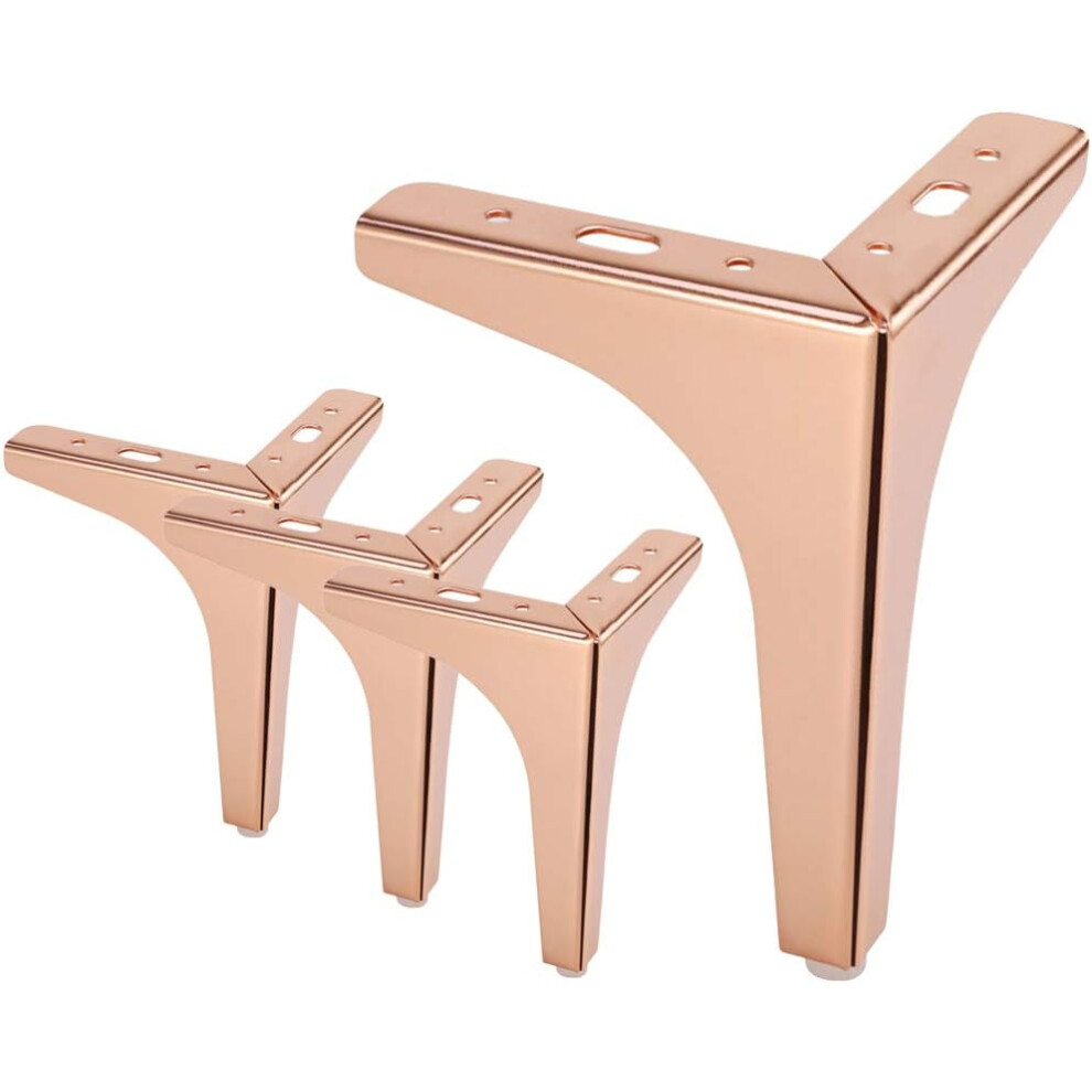 (15Cm, Gold) 5 Inch Metal Furniture Legs, Set Of 4 Modern Iron Diamond Triangle Furniture Feet Diy Replacement Walnut For Cabinet Cupboard Sofa Couch 749691453213