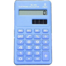 (Light Blue) Candy Color 8 Digits Pocket Mini Electronic Calculator For Students School Qxuan - XY