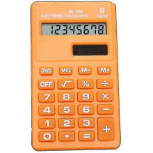 (Orange) Candy Color 8 Digits Pocket Mini Electronic Calculator For Students School Qxuan - XY