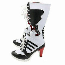 (EU39) Harley Quinn Suicide Squad Boots Heel Shoes Cosplay