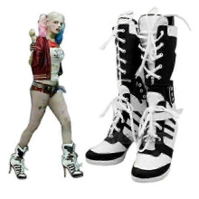 (EU35)Harley Quinn Suicide Squad Boots Heel Shoes Cosplay