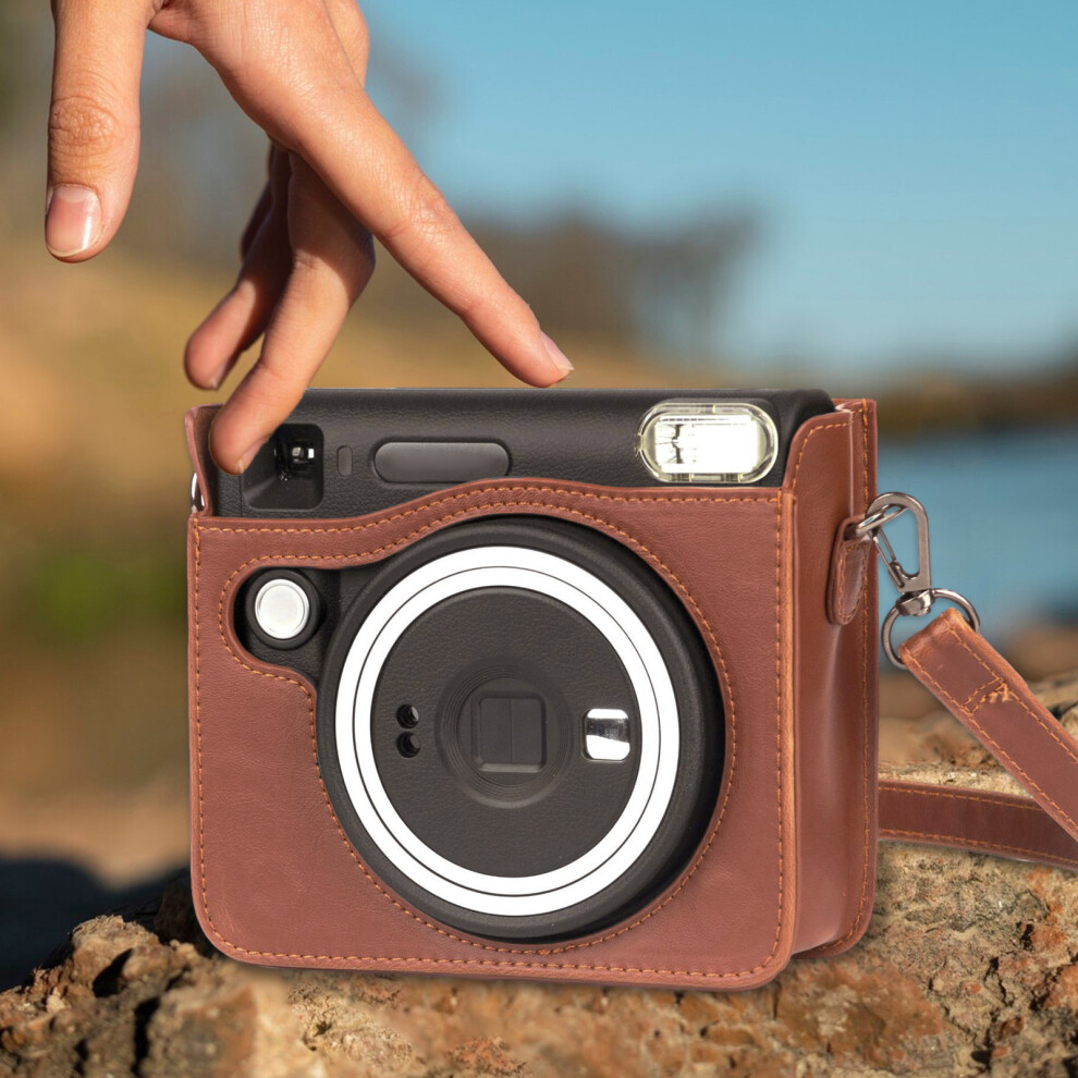 Instant Camera Storage Case Camera Bag Pu Leather Magnetic Buckle With Shoulder Strap Compatible With Square Sq40/ Sq1 6931314466630