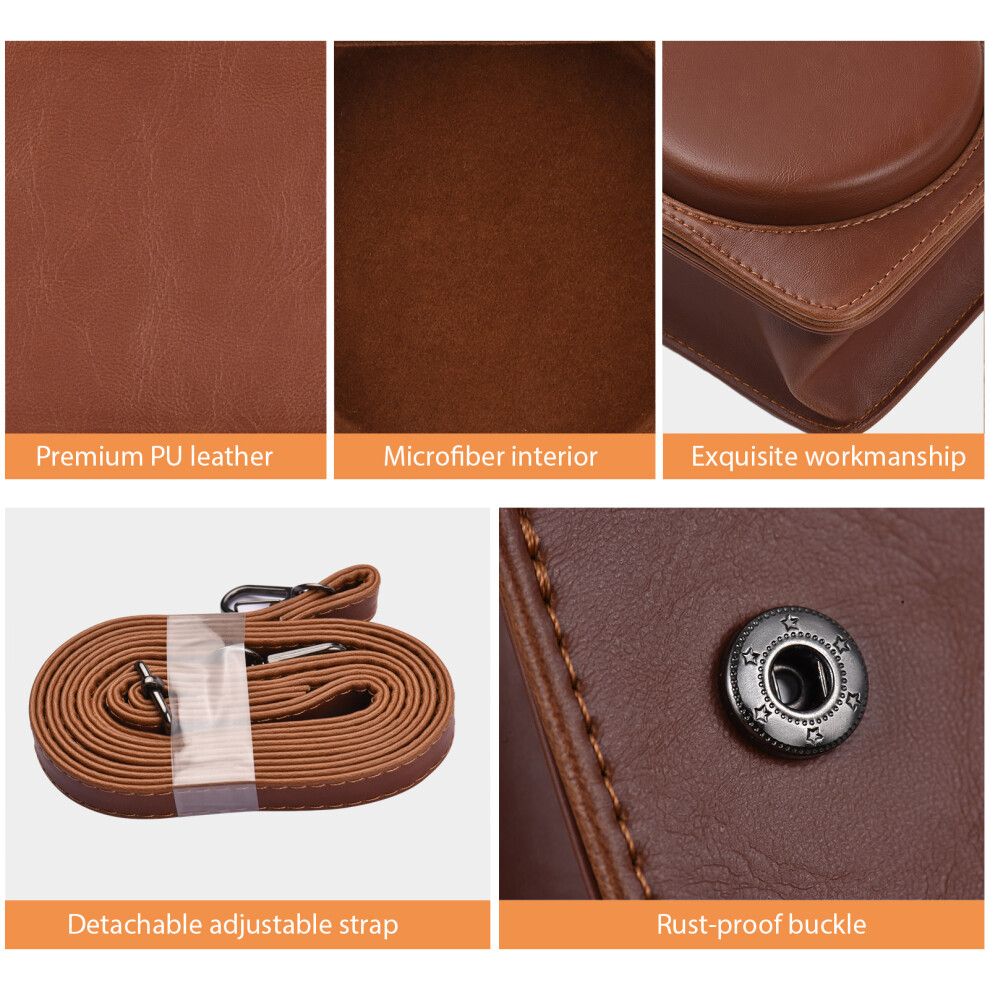 Instant Camera Storage Case Camera Bag Pu Leather Magnetic Buckle With Shoulder Strap Compatible With Square Sq40/ Sq1 8431314466640