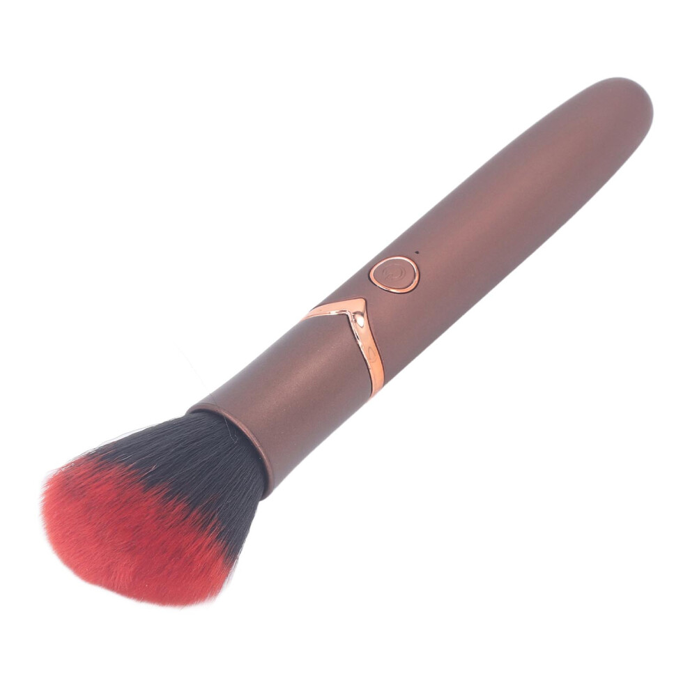 Brown Electric Makeup Brush 10 Levels Soft Bristles Ergonomic Grip Blush Brush For Contouring Highlight Airbrush