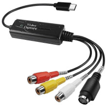 Rca Av To Usb C Converter Video Capture Card Adapter 1 Channel Av Ntsc Pal Video S Video/composite
