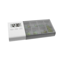 7 Grid Pill Box Medicine Storage Box Electronic Timing Reminder Medicine Boxes Alarm Timer Pills Organizer(grey)