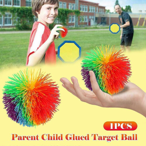 Large Rainbow Monkey Stringy Ball Silicone Bouncing Fluffy Juggling Ball 1PC Fidget Toy 1
