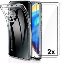Case Redmi Note 11 Pro Plus + 5g 2x Glass Transparent Silicone Cover Tempered Glass Hd Clear - XY