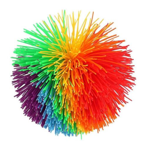 Large Rainbow Monkey Stringy Ball Silicone Bouncing Fluffy Juggling Ball 1PC Fidget Toy