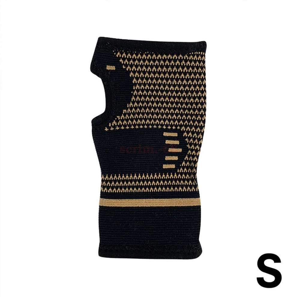 (S (1pcs)) Wrist Support Hand Brace Band Copper Carpal Gloves Splint Arthritis Sprains