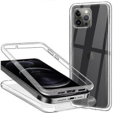Iphone 13 Case Full 360 Transparent Double Sided Plastic Silicone - XY