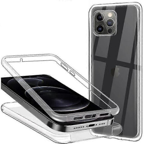 Iphone 13 Case Full 360 Transparent Double Sided Plastic Silicone - XY