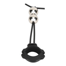 Cocks Ring Silicone Penile Stretcher Exercise Device Pendant Weight Hanger Flexible Adjust with Stainless Steel Ball Two Ball