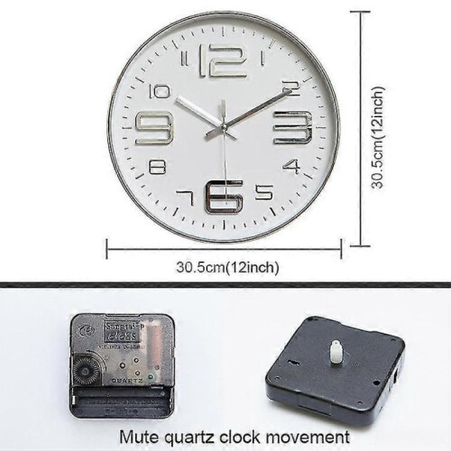 2851 12 Inch Living Room Round Decorative Clock 2