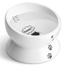 Cat bowl ceramic 400ml, food and water bowl cat slanted ceramic