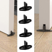 Pocket Door Guide, 4 Pcs Sliding Door Floor Guide Sliding Barn Door Bottom for Cabinet Door Wood Doo -JA