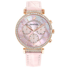 Reloj - SWAROVSKI - Passage Chrono - Cuero rosa - Estanqueidad 5 ATM - Cuarzo