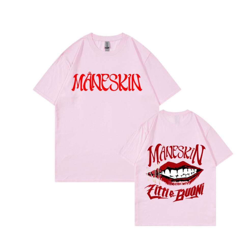 (Pink-1, XXL) Summer Casual Round Neck Short Sleeve Hip Hop Print Sport Unisex T-Shirt-image-OPC-PHQWT9V-NEW