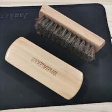 Wooden Horsehair Shoe Brush for Cleaning and Polishing, Soft Bristles with Solid Wood Handle