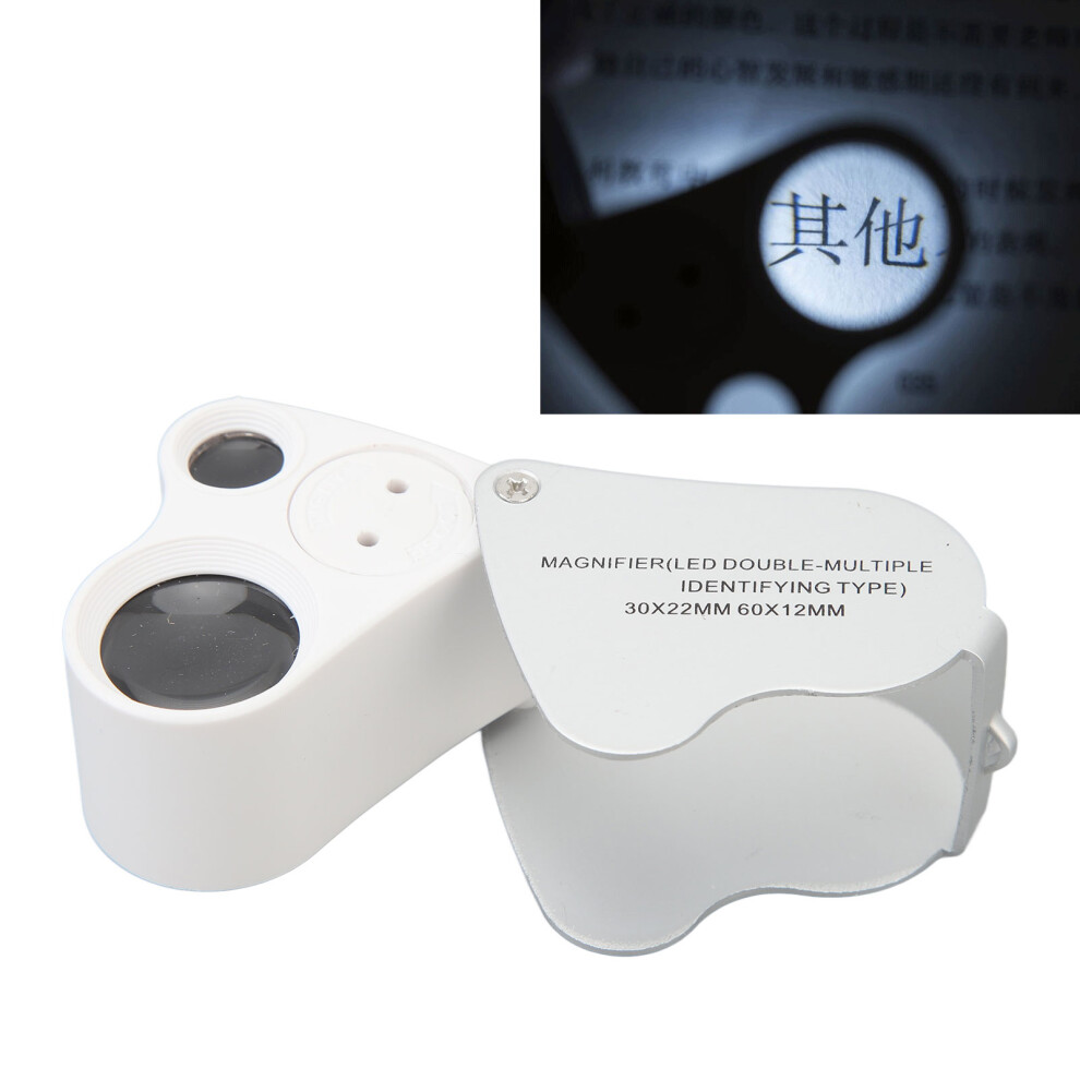 Dual Lens 30X 60X Handheld Mini Pocket Microscope Led Light Handheld Magnifying Glass Mini Pocket Microscope For Plants Circuits Coins Stam 8791314475241