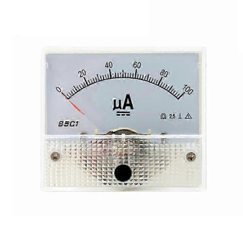 Rectangle Panel Mounted Current Meter Ammeter Tester 50uA 100uA 200uA 500uA