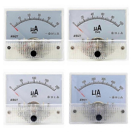 Rectangle Panel Mounted Current Meter Ammeter Tester 50uA 100uA 200uA 500uA 1