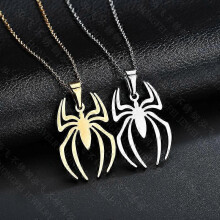 2pcs Spiderman Pendant Necklace Set Stainless Steel Lightweight Hypoallergenic Spider Jewelry