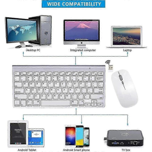 Wireless Keyboard and Mouse compatible with Apple iMac Windows or Android 24G Wireless JGV POZ 1