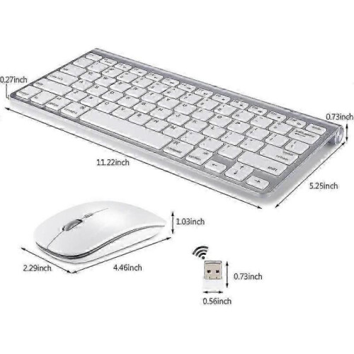 Wireless Keyboard and Mouse compatible with Apple iMac Windows or Android 24G Wireless JGV POZ 2