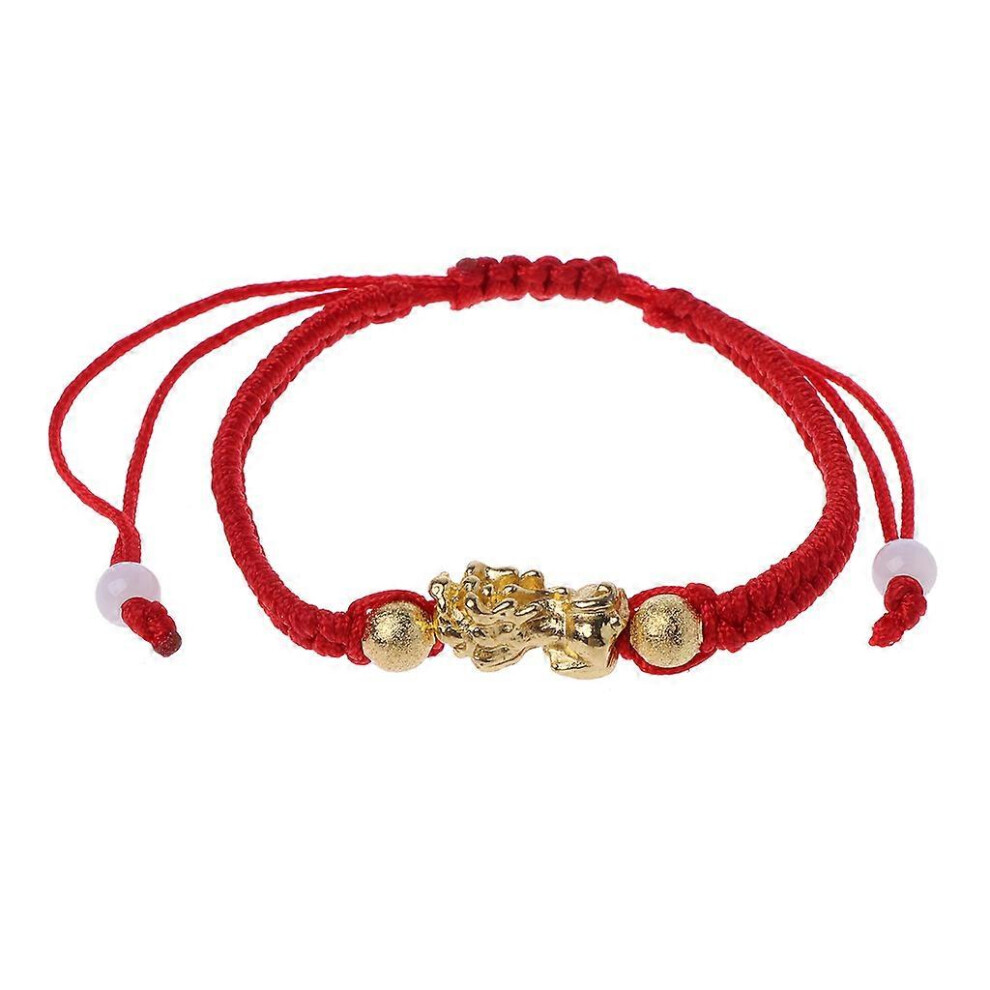(As Show, One Size) Red String Bracelets Chinese Feng Shui Wealth Lucky Gold Pi Xiu Pendant Bracelet Kabbalah Braided Bracelet Jewelry Gift 8052607442716