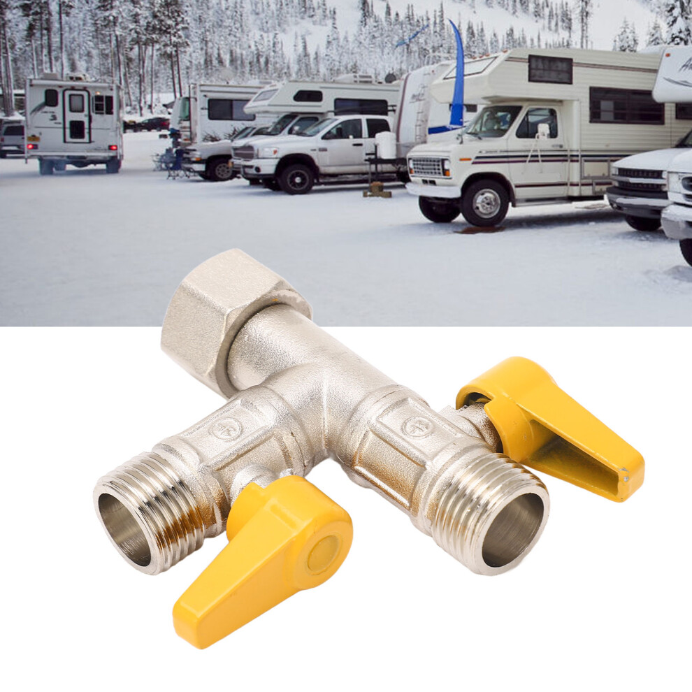 Rv 3 Way By Pass Valve 1/2In Npt Rv Water Heater Pump Converter Winterizing Parts With Dual Switches 4621314487279