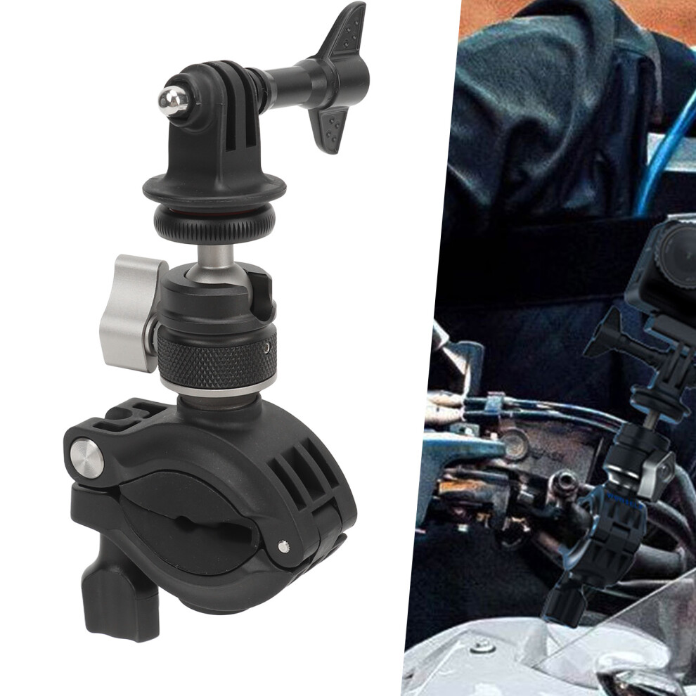 Camera Motorcycle Mount Clamp 360 Rotation Anti Shake With 1/4Inch Adapter Motorcycle Handlebar Camera Mount Holder For Insta360 Action Ca 3151314487517