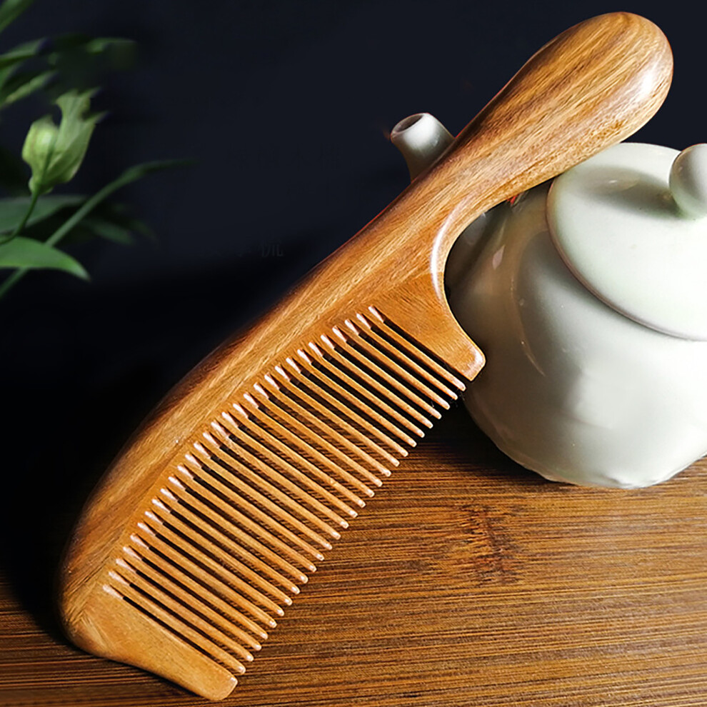 Sandalwood Comb Fine Teeth Scalp Massage Comfortable Grip Wooden Hair Comb for Home Use