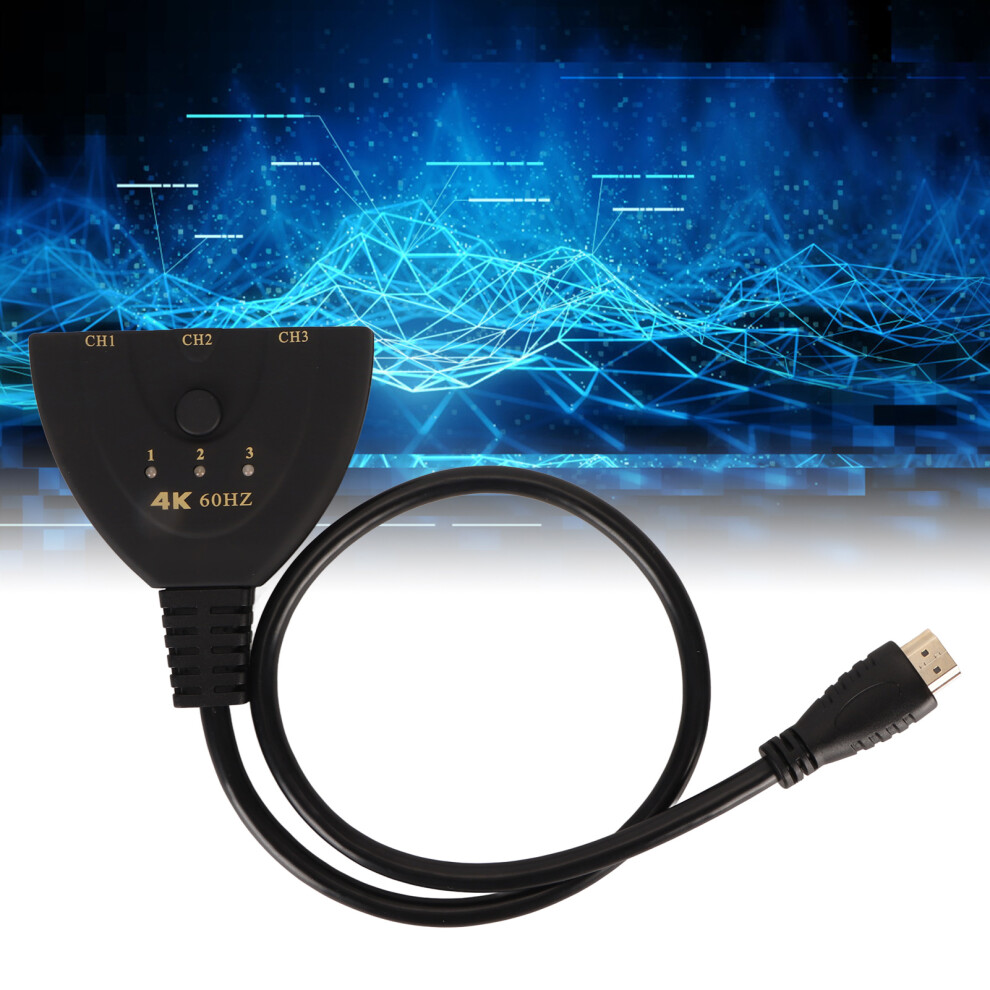 Hd Multimedia Interface Switch 4K 60Hz 3 In 1 Out Bidirectional Hd Multimedia Interface Splitter For Tv Monitor Projector Computer 8381314489319