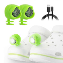 2 Pcs Rechargeable Clogs Shoe Light,headlights for Croc 3 Lighting Modes In The Dark,for Dog Walking,handy Camping,green