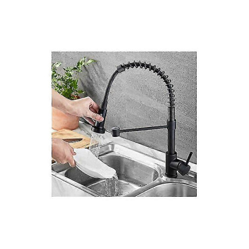 Kitchen mixer tap Matte black kitchen faucet with pull-out sprayer black 2